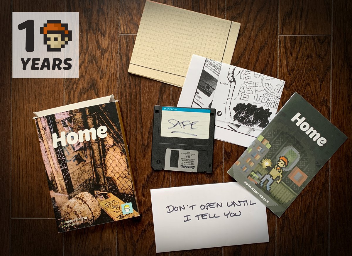 bancyco's tweet photo. Our first game, #homehorror, turns 10 today! Director @BenjaminRivers is recounting its first PC launch with fun, feel-good stories. https://t.co/q11ibcY481