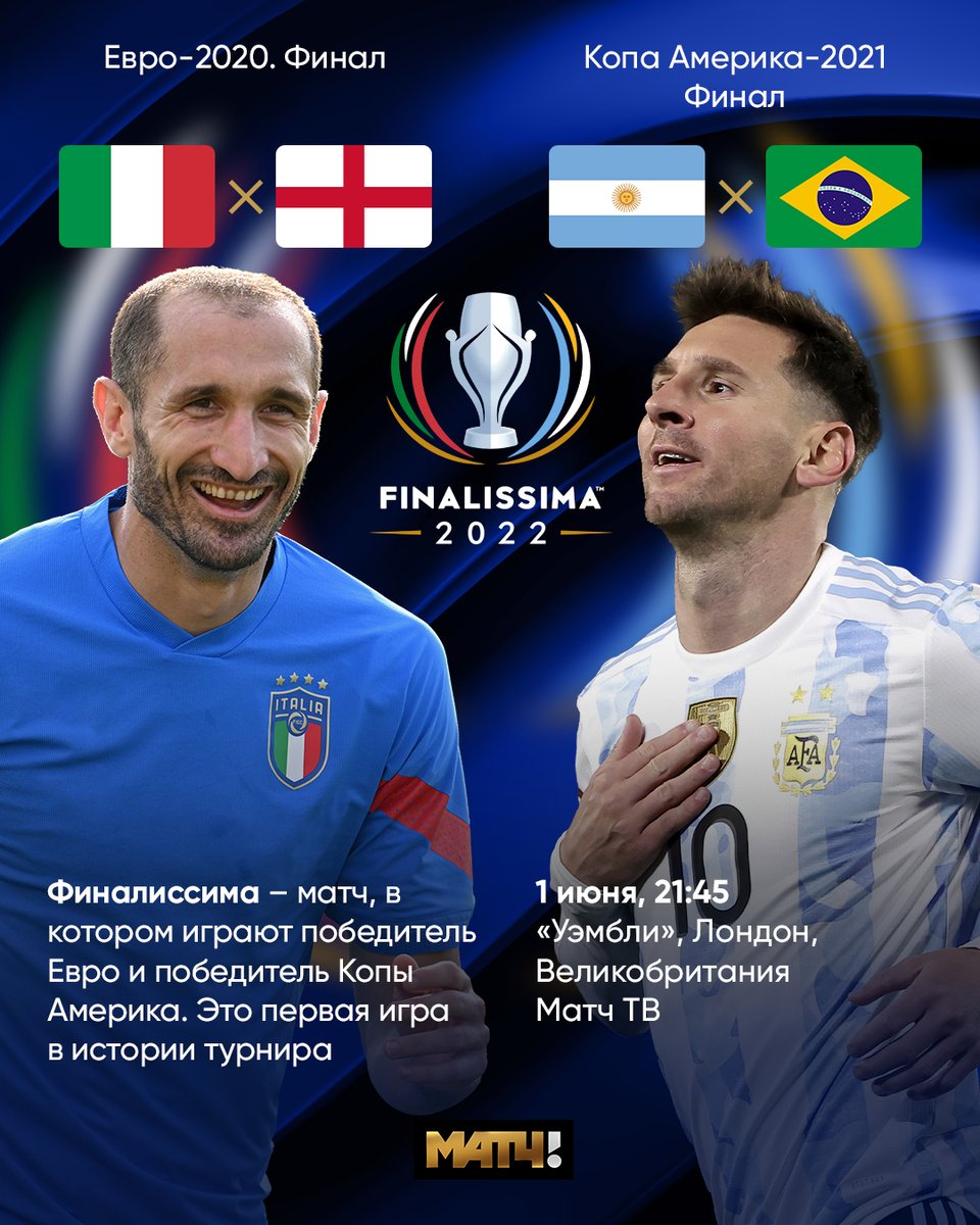 MatchTV's tweet photo. Финалиссима, Финалиссима, Финалиссима..... 🙄

Слышишь новое название, но никак не можешь понять, что же это вообще за игра такая? Вот самая простая памятка для тебя 👇

Встречу главных сборных Европы и Южной Америки смотри в 21:30 на Матч ТВ 📺 https://t.co/GwlSFBySgl