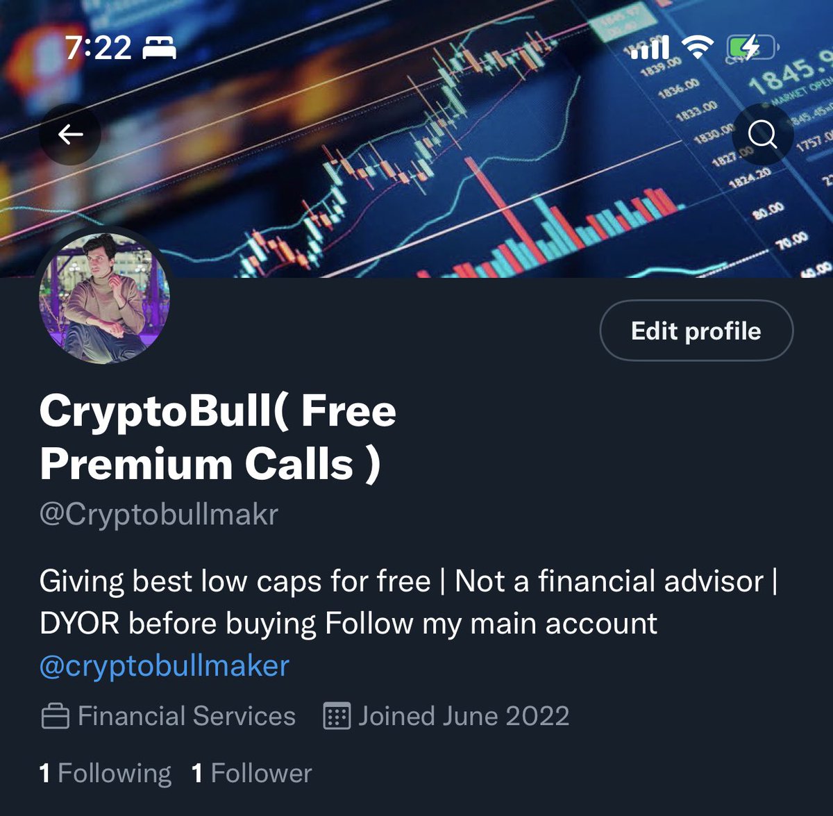 Cryptobullmaker's tweet photo. Guys pls follow my other account @cryptobullmakr
This the only account i have rather this 
Some time i will post on it made it dor any security reason as hack or ban

Pls like this tweet and retweet so everyone can know 
Next coin will be shared there not everytime
👍♥️ https://t.co/oUxvZwZIfY