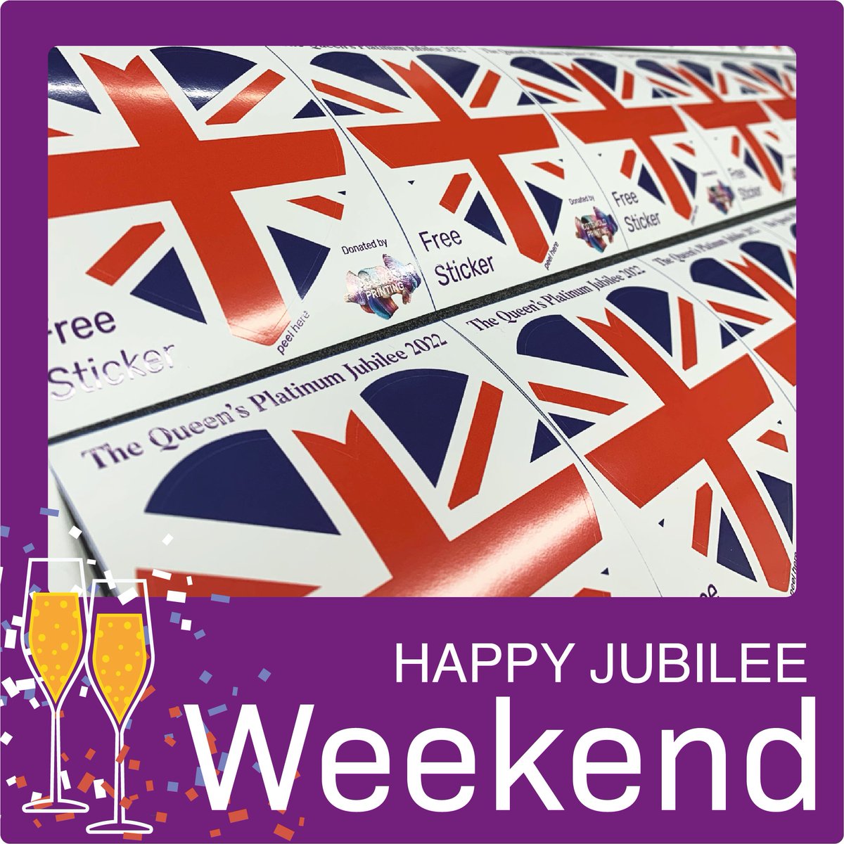 Cotswold_Print's tweet photo. 🇬🇧 Celebrate the Jubilee with us 🇬🇧

Another sticker run!! We had a request for some more stickers, with a couple of boxes left over, for anyone to come and collect. 

We hope you have a wonderful long weekend - we are certainly looking forward to it!☀️

#jubilee #platinumjubilee https://t.co/wT3vyRZ3nB