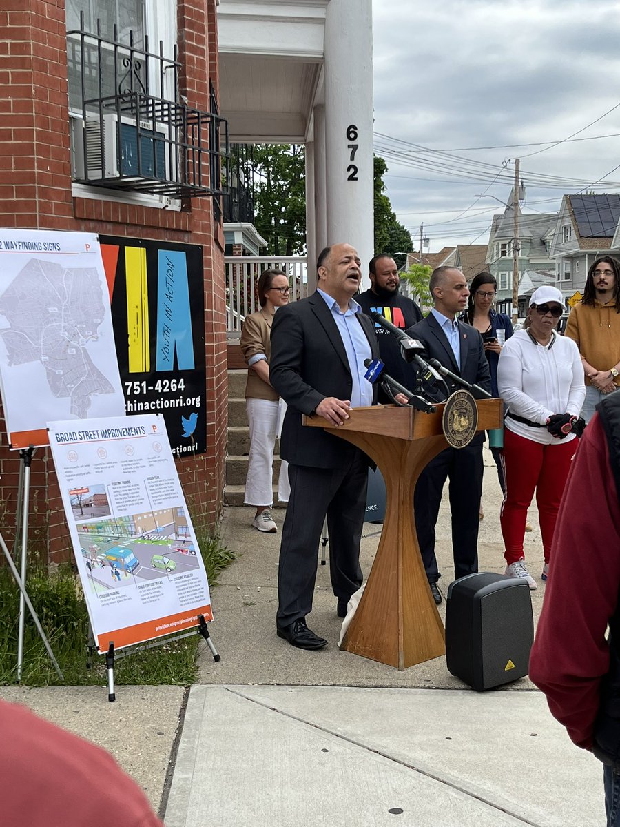ProvPlanning's tweet photo. Councilman Espinal: “I'm elated to see discussions we started years ago are coming to fruition...the redesigns on Broad St will make our neighborhoods more accessible for families and residents of all ages" #LaBroa #GreatStreets #ViaPVD @pvdcitycouncil https://t.co/S6xqvV4J4Y
