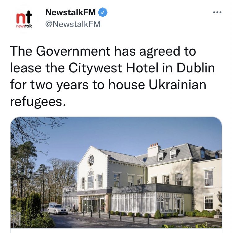 NAMA sold the Citywest Hotel for only €30m. The Govt paid €21m to rent it during Covid and now are paying an estimated €25m to rent it again. But the Left can’t be trusted with the economy.