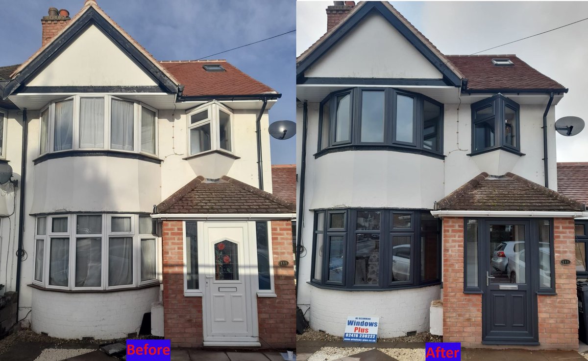 lookwindowsplus's tweet image. Just Look at the difference new windows and doors can make to your home😱

Our team supplied &amp;amp; installed uPVC Window and Door at this property locally.

We now offer nationwide supply as well as installation services throughout Coventry, Nuneaton, Rugby &amp;amp; surrounding areas.
