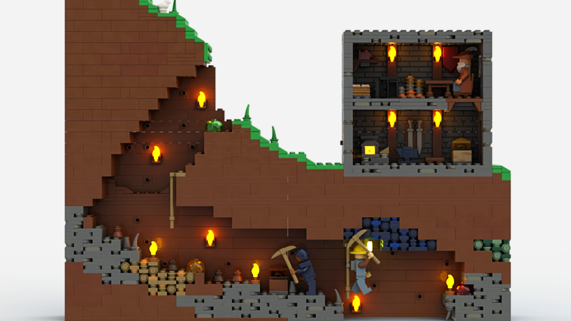 Fan's Lego Terraria build tackles bosses, mining escapades