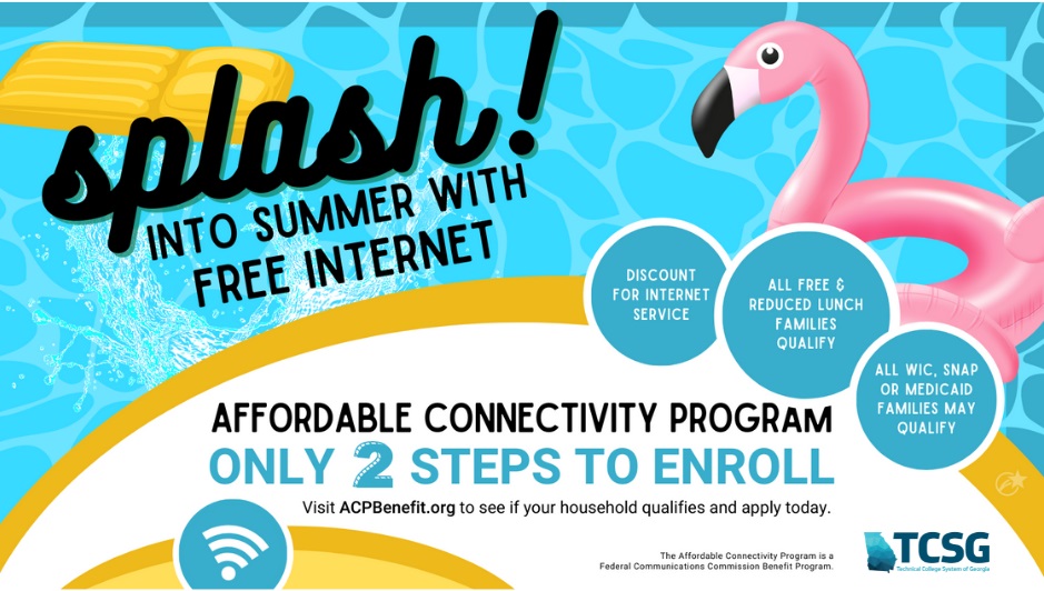 TCSG's tweet photo. See if you qualify for free or discounted internet service through the FCC's Affordability Connectivity Program. Visit https://t.co/XgGVxjOuAZ to apply today. https://t.co/DWY9LDysHa