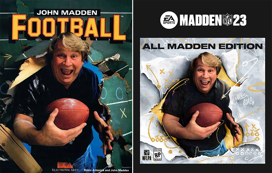NFL's tweet photo. From 1988 to 2022.

John Madden, forever a legend. 🙌🏈 https://t.co/EbIYJ8uJxr