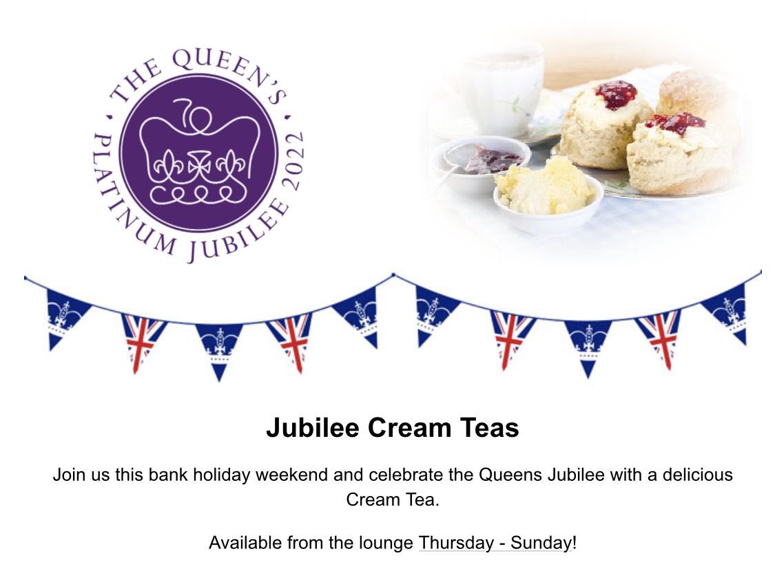 westmallinggc's tweet photo. Join us for a special Cream Tea and celebrate the Queens Jubilee!

Available Thursday to Sunday order in the main lounge! 

#queensjubilee2022 #jubilee #creamtea https://t.co/pwgCplUSDW