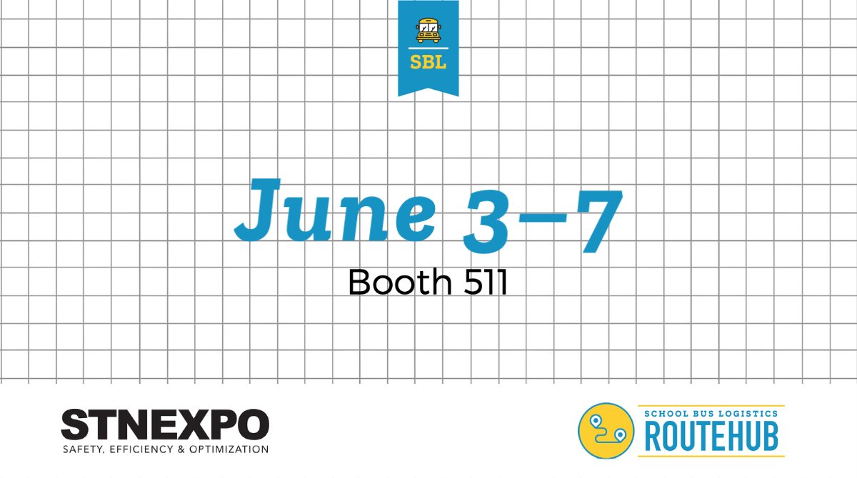 SchBusLogistics's tweet image. STN EXPO Indy is just around the corner! Stop by our booth and see how RouteHub will aid your district in budgetary efficiencies and safe transportation. We can’t wait to see you! @STNMagazine #studenttransportation #pupiltransportation #schoolbusrouting
