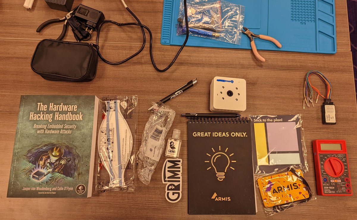 AmnaKMoon's tweet photo. look at the goodies i got from  @Blackhoodie_RE hardware RE workshop! 😍 hackers gonna hack🥷🏽 https://t.co/raRaRxclkn