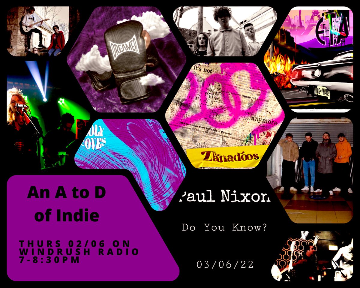 Tomorrow from 7pm on @RadioWindrush you can hear ten as yet unreleased tunes from ten great acts! All of them introducing their own track and picking a 90’s classic track too 💜🎶 the show features all these fantastic artists ⬇️⬇️