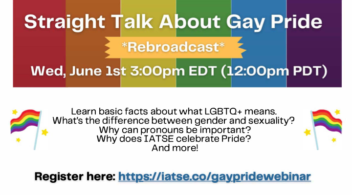 Join us today as we kick off Pride Month! RSVP here: iatse.co/gaypridewebinar