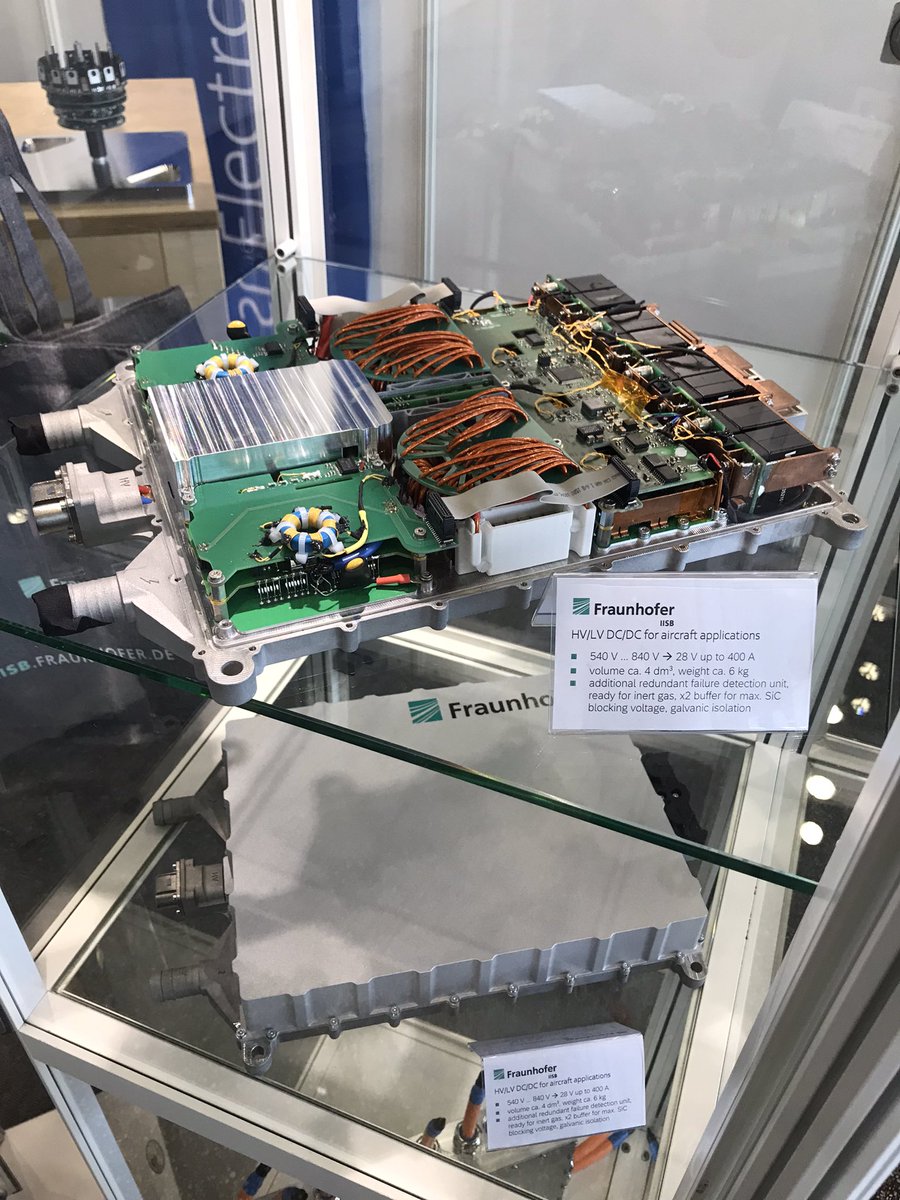 I am currently at <a href="/EHAerospaceTech/">Electric & Hybrid Aerospace Technology Symposium</a>, presenting some of our latest developments in #aviation #powerelectronics at #IISB, e.g. an isolated HV/LV DCDC converter for high altitude BoP #fuelcell application, providing a #record breaking (? Please correct me) #powerdensity of 2kW/kg