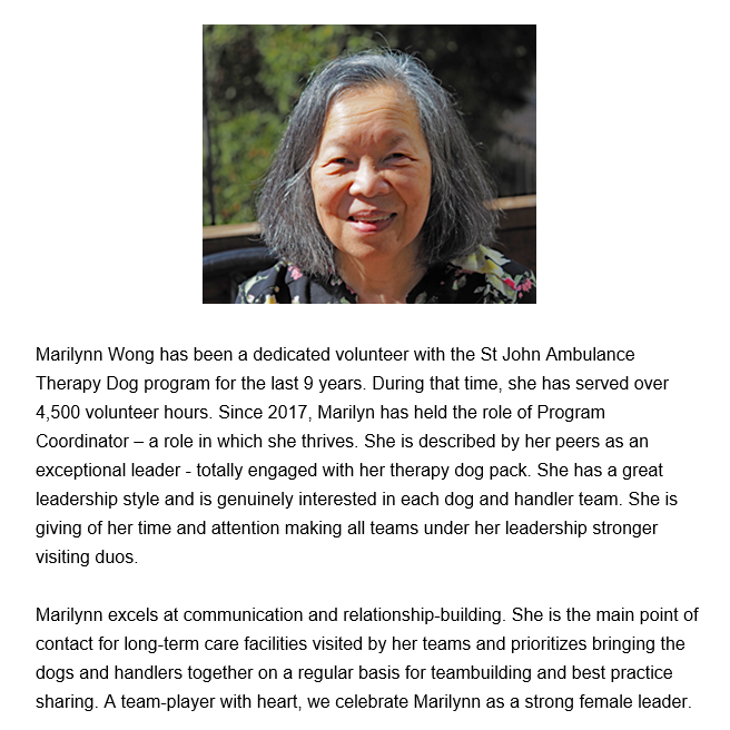 Congratulations to Marilynn for being featured in St. John Ambulance Ontario's - Women in Leadership Nominees to Highlight Initiative! We are so lucky to have Marilynn as a program coordinator and are so thankful for all that she does!