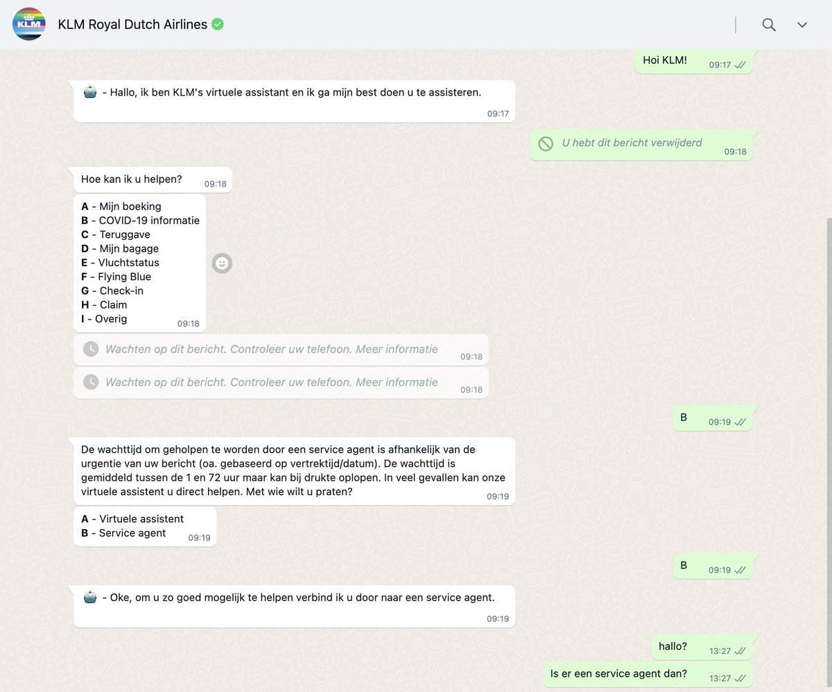 jong_maarten's tweet photo. @KLM eh.... Is daar iemand? Of betekent dit dat ik nóg eens 7.5 uur moet wachten op een 'agent' ? https://t.co/mNVR6uwgyg