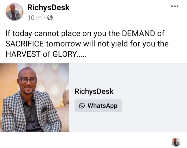 RichardAkpofur2's tweet photo. #DemandOfSacrifice....
#HarvestOfGlory..... https://t.co/NEHXPL9alK