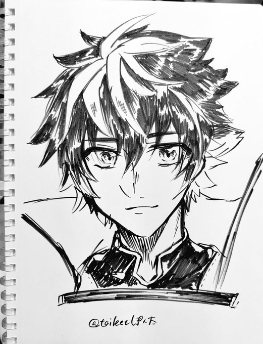 お片付けしてたらノートと筆ペン出できたのでシャルルマーニュ感謝描画 