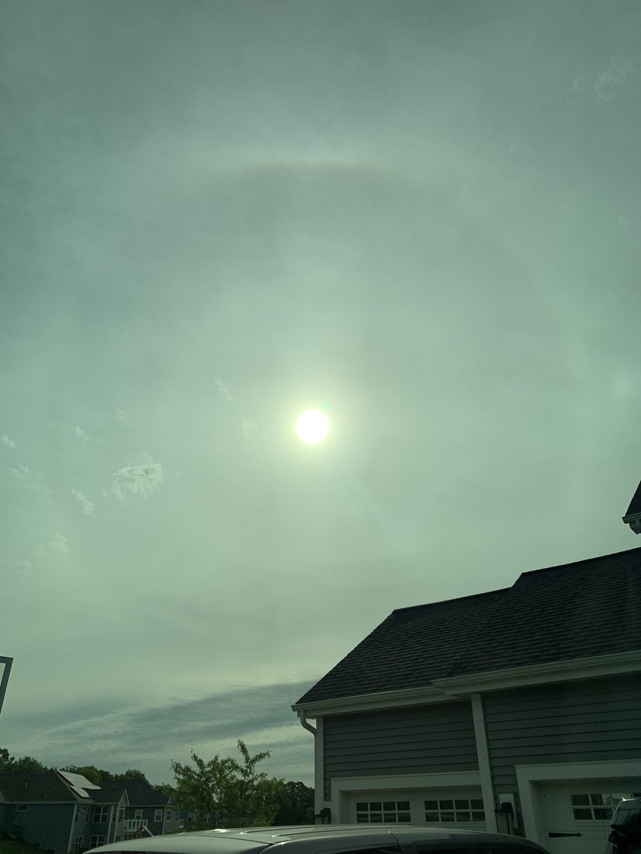Just a rainbow halo around the sun this morning. Color doesn’t show up well but it definitely had noticeable color in person