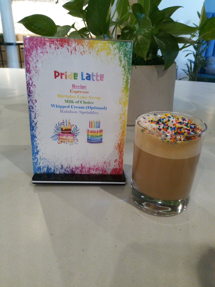 Happy pride month everyone! Just to celebrate and show appreciation, we have a special pride latte that we will be serving throughout June so please come try it out!