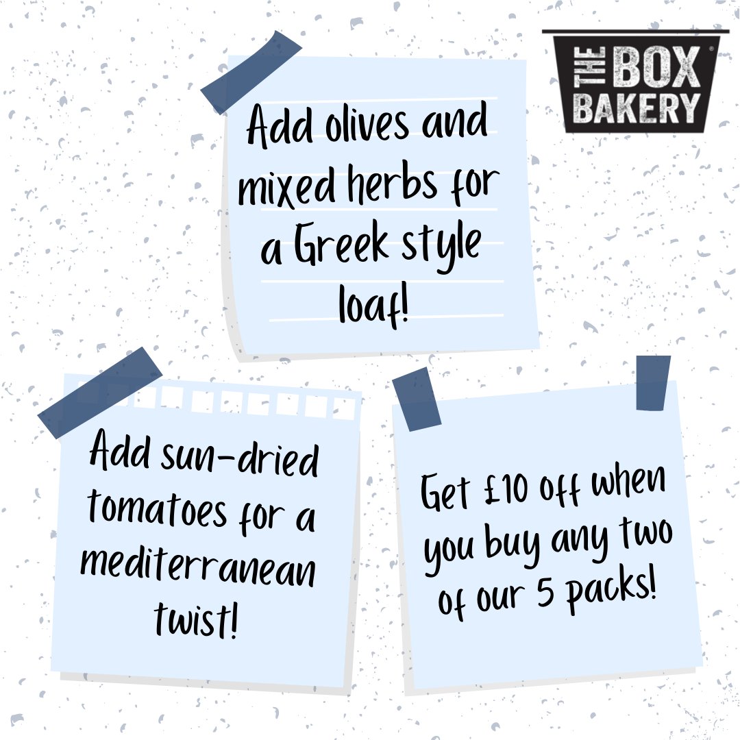 theboxbakery1's tweet photo. Fancy getting a bit creative? 🎨

Whilst our loaves are in-bread-ible on their own - there's nothing wrong with getting a bit inventive from time to time!

Until the end of June, you can get £10 off when you buy any two of our 5 packs! https://t.co/kczFoJX8Wb