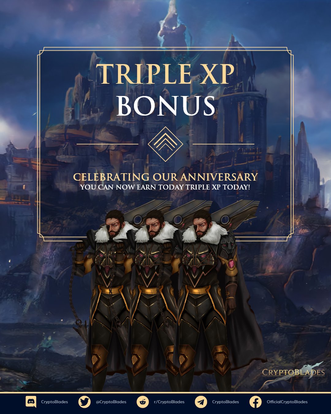 CryptoBlades on Twitter "🎊TRIPLE EXPERIENCE POINTS🎊 🚨For today ONLY, 