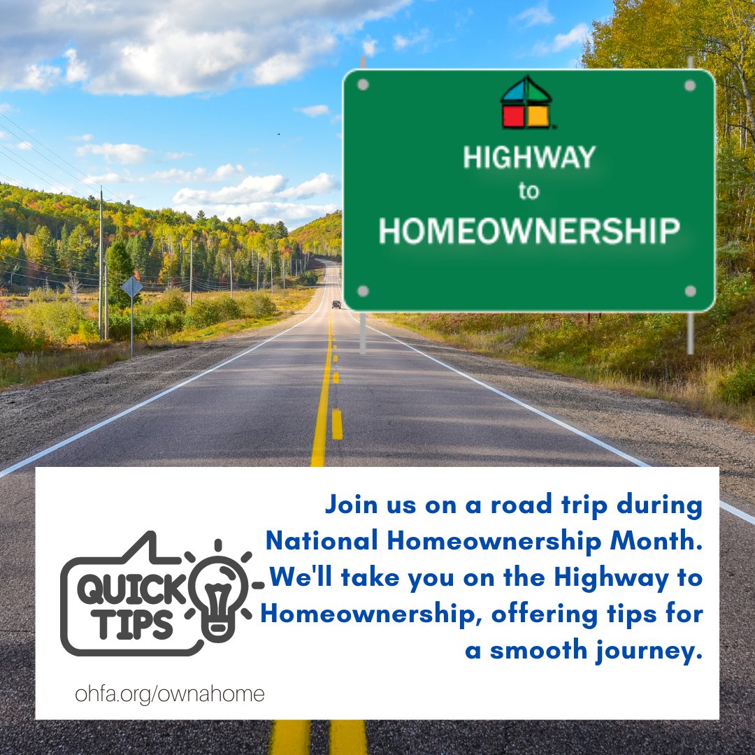 OklahomaHousing's tweet photo. Buckle Up! Throughout the month of June, #NationalHomeownershipMonth, @OklahomaHousing will be taking you on the #HighwaytoHomeownership. Grab your favorite road trip snacks. We'll be offering tips for a smooth journey. #ohfadownpayment
#OHFA
#Oklahoma https://t.co/1aAlcLHQX0