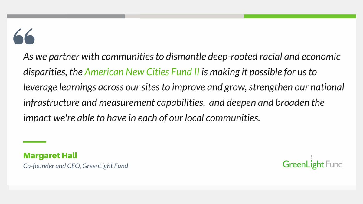 GreenLight_Fund's tweet photo. Excited to announce the American New Cities Fund II - a $15M Fund to support national strategic infrastructure, growth &amp; expansion to deepen impact in communities. Thankful to 50+ national philanthropic investors who believe in #CommunityDrivenChange https://t.co/L9KqtsclMD https://t.co/Zv122x7HSF