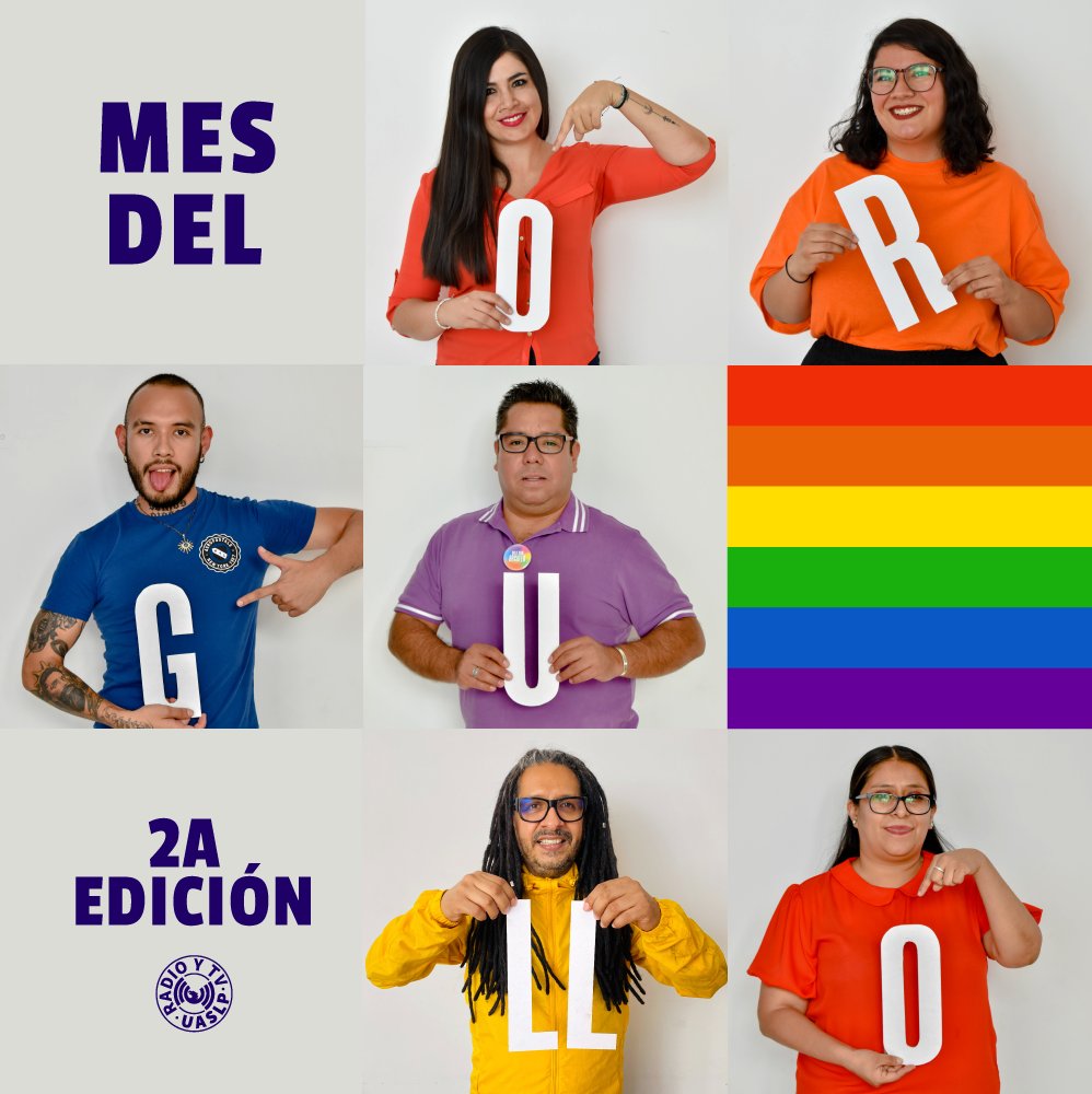 radiotvuaslp's tweet photo. Iniciamos Junio con la segunda edición del #MesdelOrgullo 🌈✨
Durante todo el mes tendremos programas y contenidos para celebrar y visibilizar las diversas realidades que vive la comunidad LGBTTTIQ+.
Mira la programación aquí https://t.co/rLiLUg6i0O
#Pride2022 #RadioTVUASLP https://t.co/LYMOlrbmNe