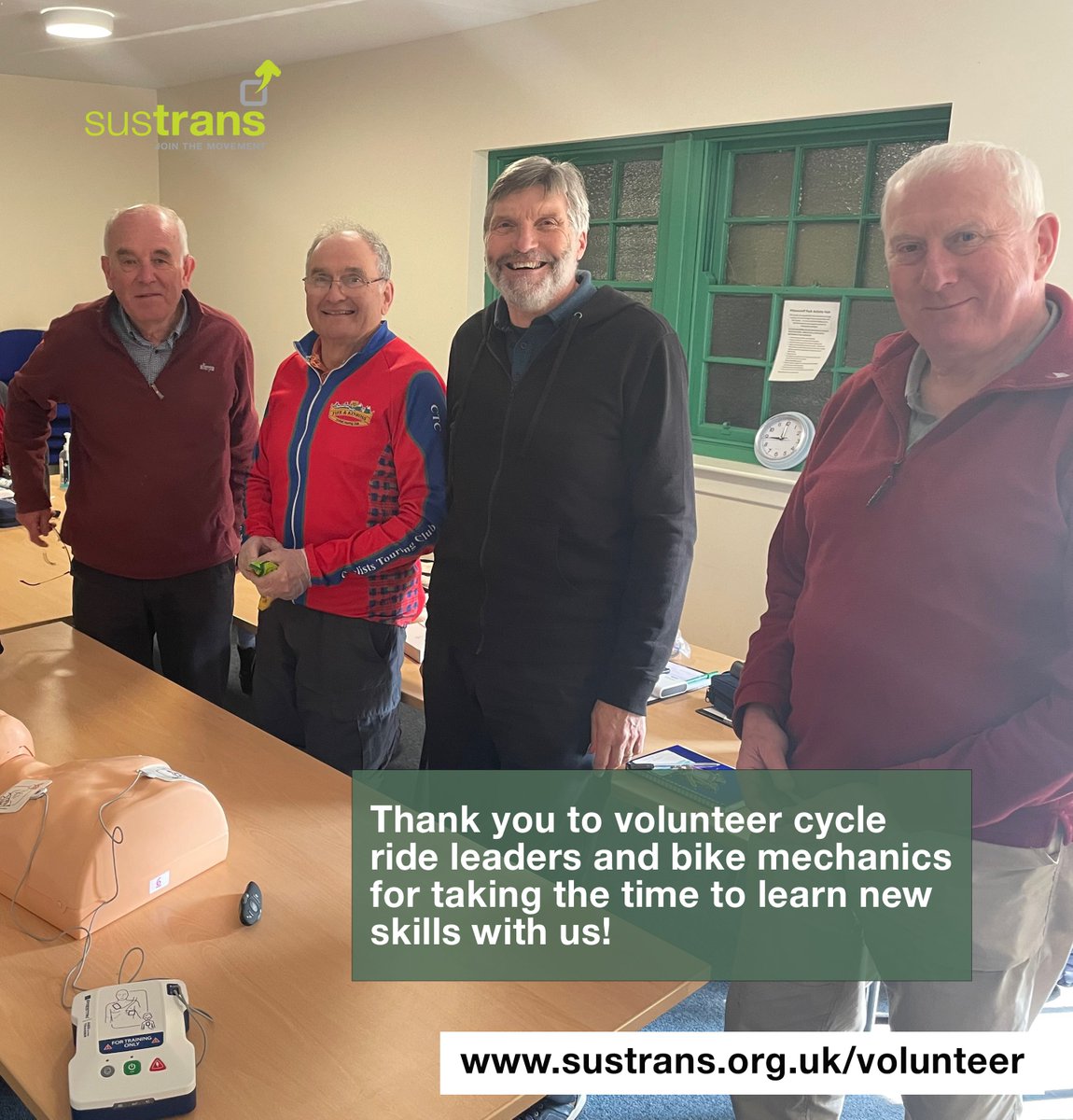 Our Active Communities Volunteering programme <a href="/SustransScot/">SustransCymru</a> offers training and support for people who want to volunteer with us and make it easier for people to walk &amp; cycle. Thank you for taking the time to learn new skills with us! Please msg for more info  #VolunteersWeekScot