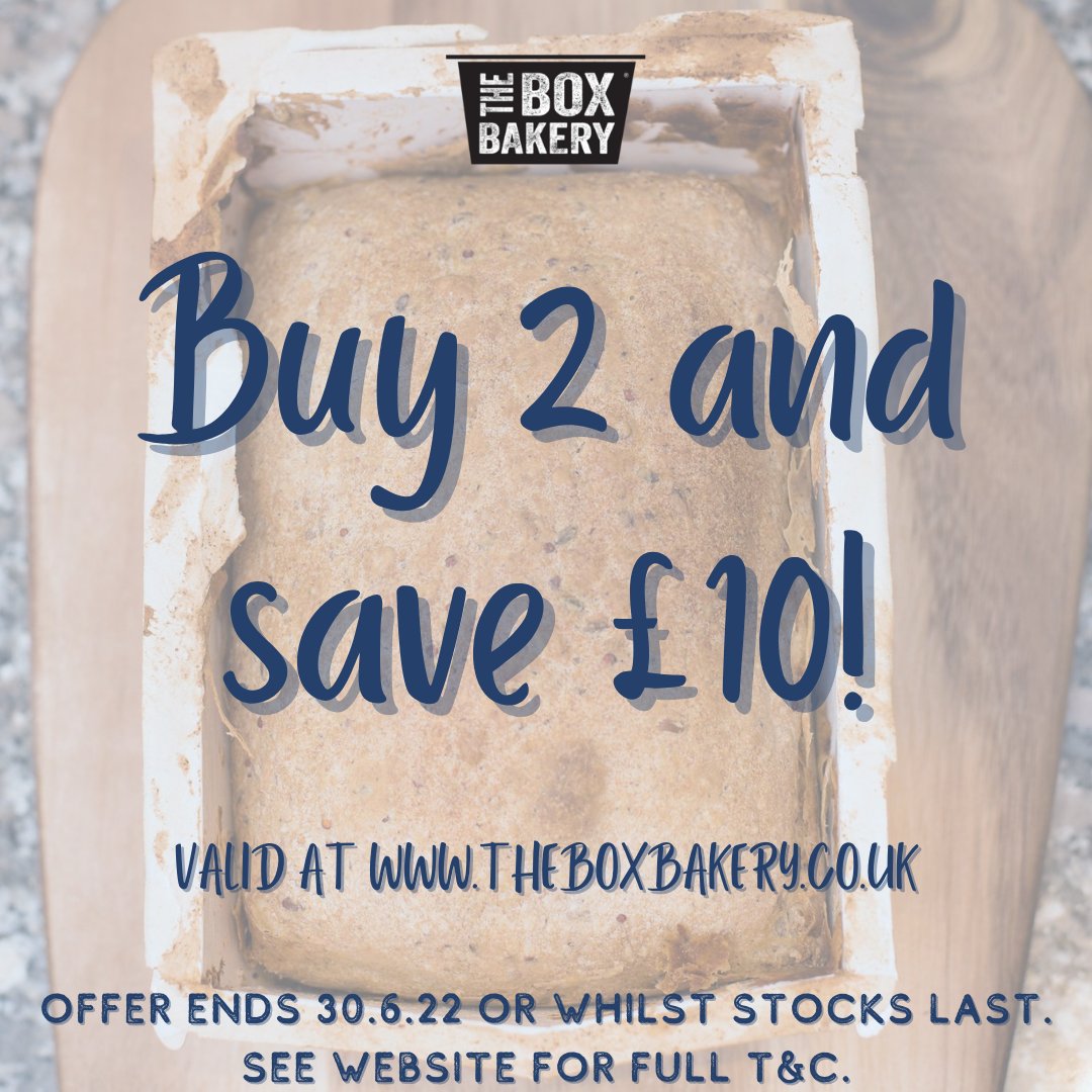 theboxbakery1's tweet photo. Fancy a bit of bread making? 

Get £10 off when you buy any two of our 5 packs!

Valid on our #GlutenFree and Artisan Ranges!

Available at https://t.co/nrYHUdP3LG and on Amazon - just search for 'The Box Bakery' on @AmazonUK

Offer ends 30.6.22. https://t.co/hiqHcHelod