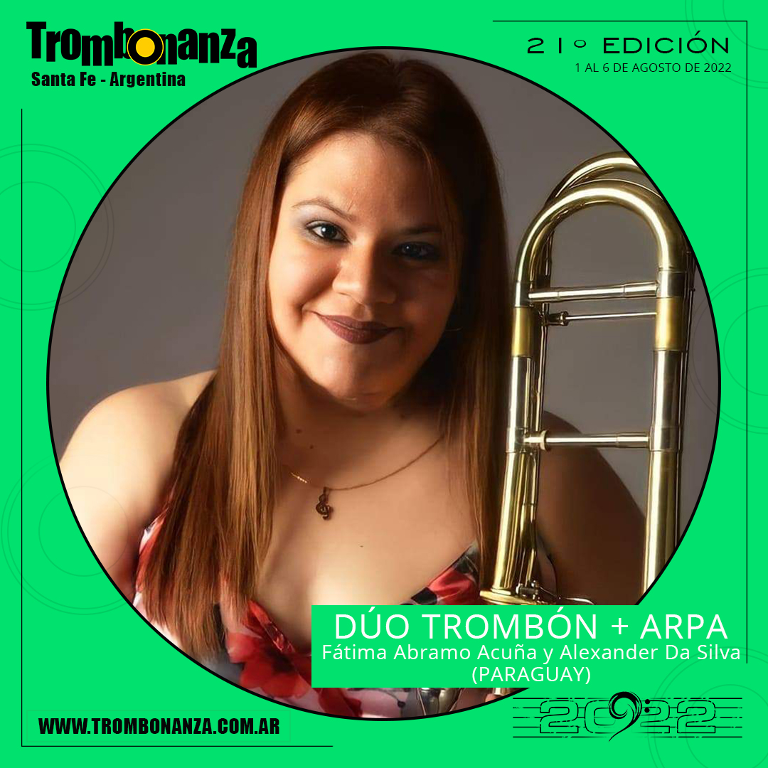 Por primera vez en Trombonanza escucharemos un duo de Trombón y Arpa paraguaya a cargo de nuestra querida Fátima Abramo Acuña y Alexander Da Silva.
Abrazo grande para Fátima y Alexander!!!
.
.
.
#lowbrassfamily🎵🎶🎵🎶🎵🎶🎵 
#trombonanza2022 
#capitaldeltrombón 
#santafe
