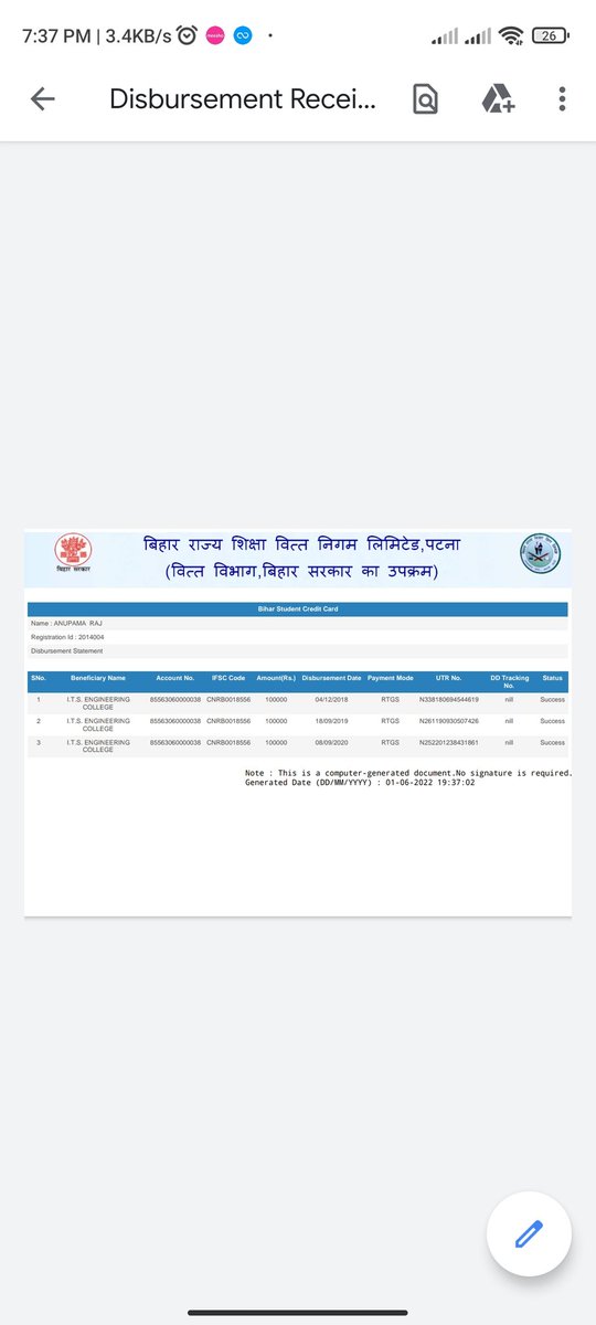 toxicanu123's tweet photo. This is my last semester of my graduation and my still 4th yr subsequent payment are not credit in my college account please consider my problem and solve it
#mnssby
#bihar_education
#NitishKumar #biharstudentcreditcardscheme #drcc https://t.co/HQvDZYVjDF