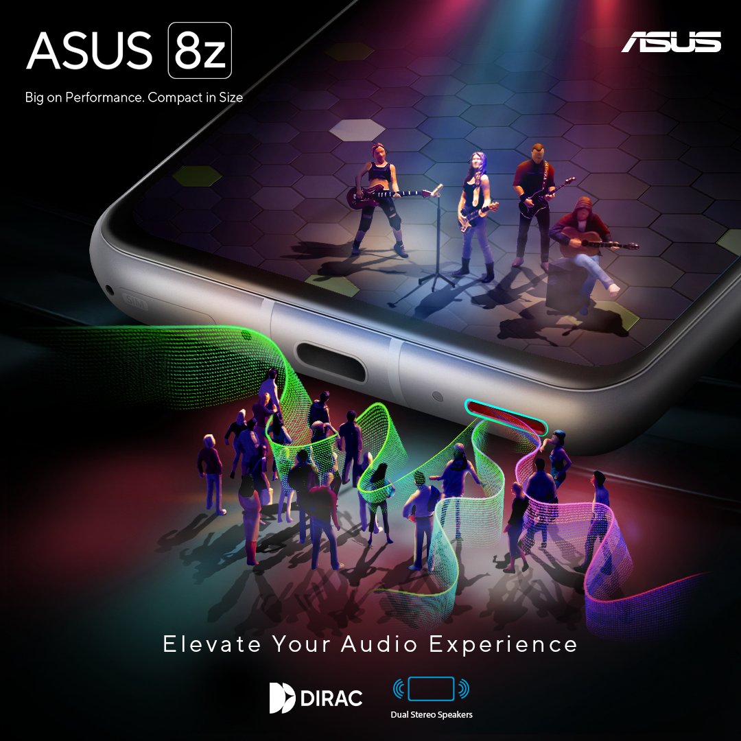 ASUSIndia's tweet photo. Don’t just hear, but listen with #ASUS8z's powerful dual stereo speakers, optimized by Dirac for a rich and immersive audio experience. Once you experience #ASUS8z's surround sound, all other smartphones will let you down.
Head to @Flipkart to buy now: https://t.co/7MNlCgNYBu https://t.co/xRzIB7D8bA