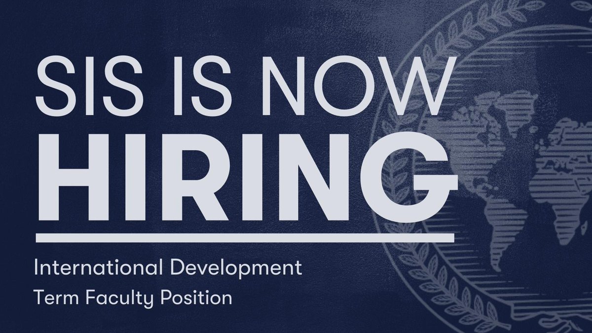 SIS is hiring! International development term faculty position available; learn more: apply.interfolio.com/106924 

We are committed to building and fostering a diverse and inclusive community, and we hope you’ll want to join us! <a href="/ASAnews/">ASA Sociology</a>