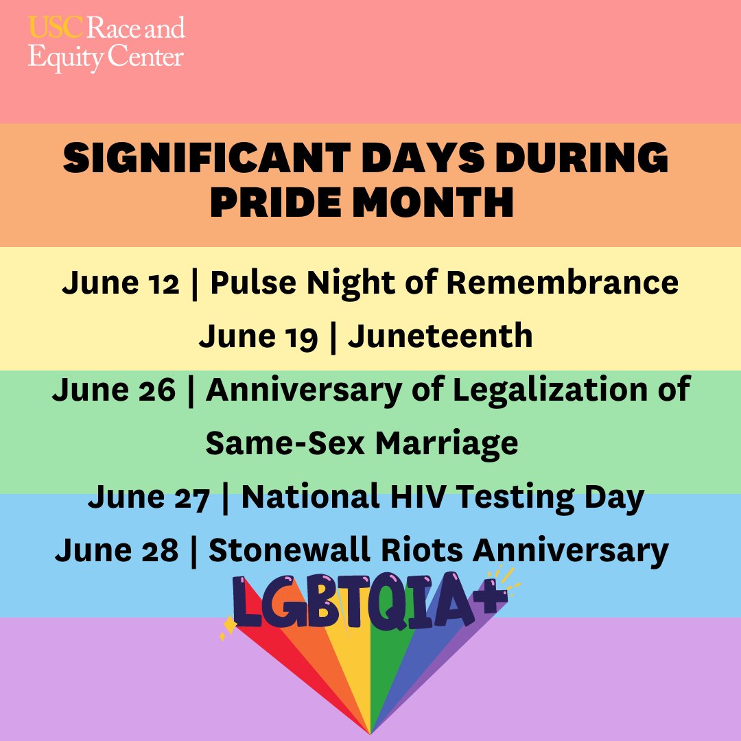 USCRaceEquity's tweet photo. Happy Pride Month, everyone!
“When all Americans are treated as equal, no matter who they are or whom they love, we are all more free.” — Barack Obama
#PrideMonth #USCPride #LGBTQIA+ https://t.co/YZkzYjqd9V