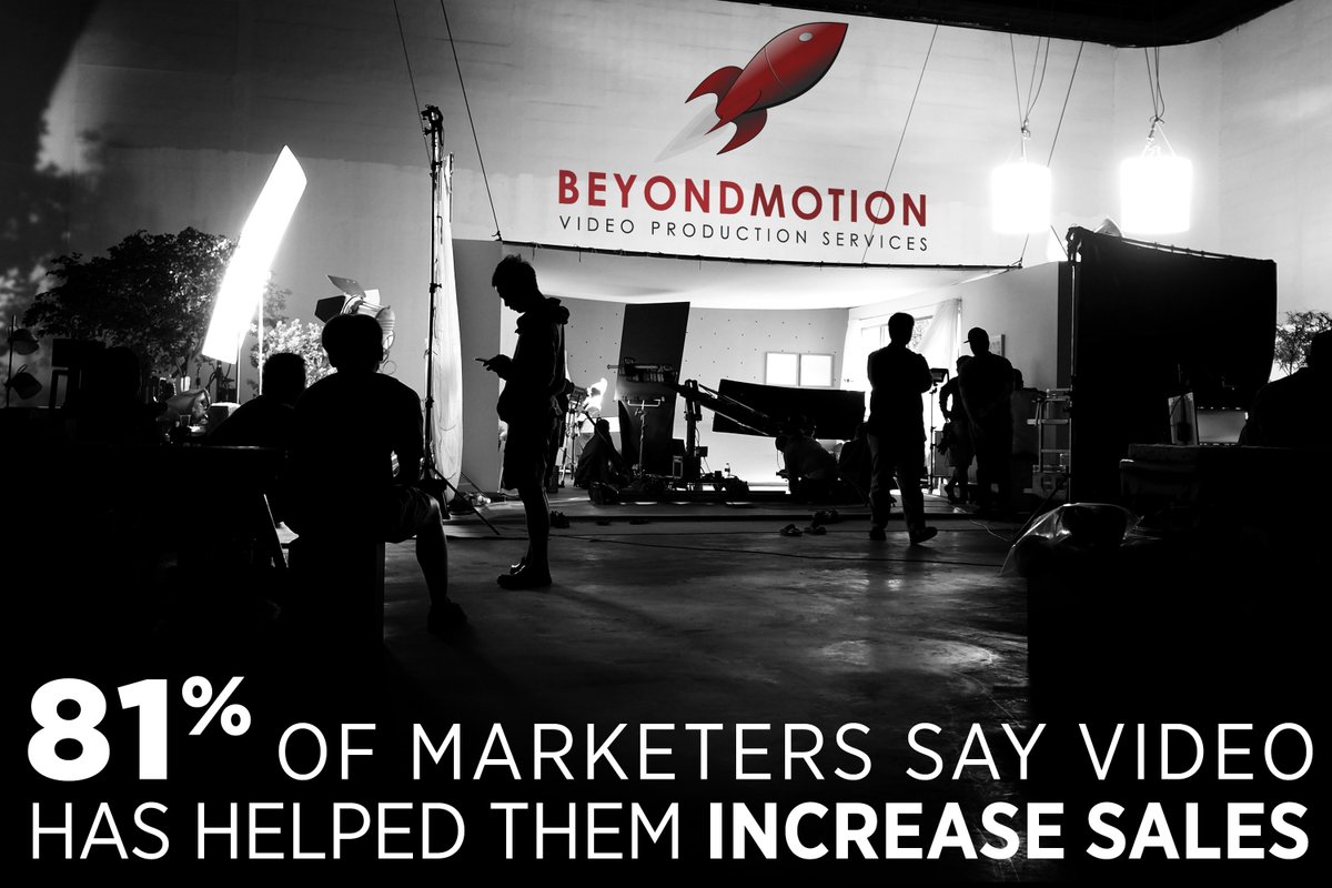 beyondmotion's tweet image. 81% of marketers say video has helped them directly increase sales.
Beyondmotion - Video Production Services - beyondmotionvideo.com
#videoproduction #video #sales