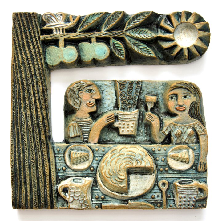 rostragallery's tweet photo. We are starting the #Jubilee #celebrations early with #cake in the #garden! This #ceramicrelief will be joining us at @FreshArtFair next week. https://t.co/WvosO7uEVs

#rostragallery #teaandcake #freshartfair #hilkemacintyre  #contemporaryart #affordableart #originalart https://t.co/POtOtFW34Z