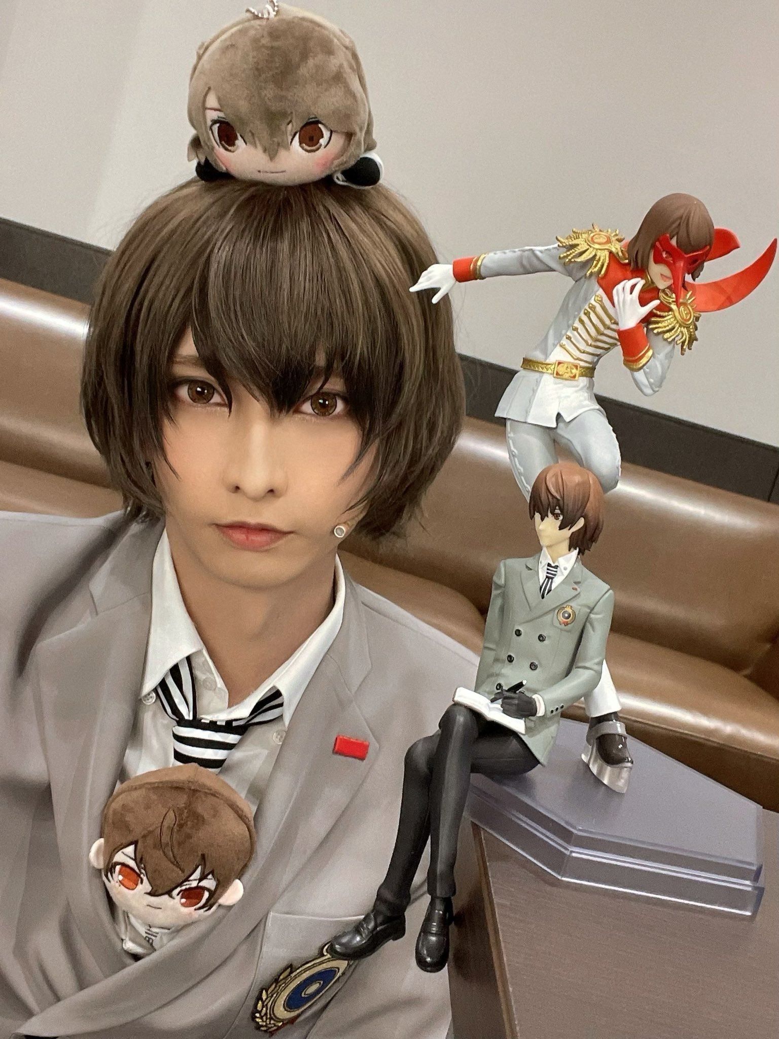 ナンジャ　ペルソナ5 P5T 主人公　明智吾郎　ねこ型ネームバッジ ナンジャ ペルソナ5 P5T 主人公 明智吾郎 ねこ型ネームバッジ