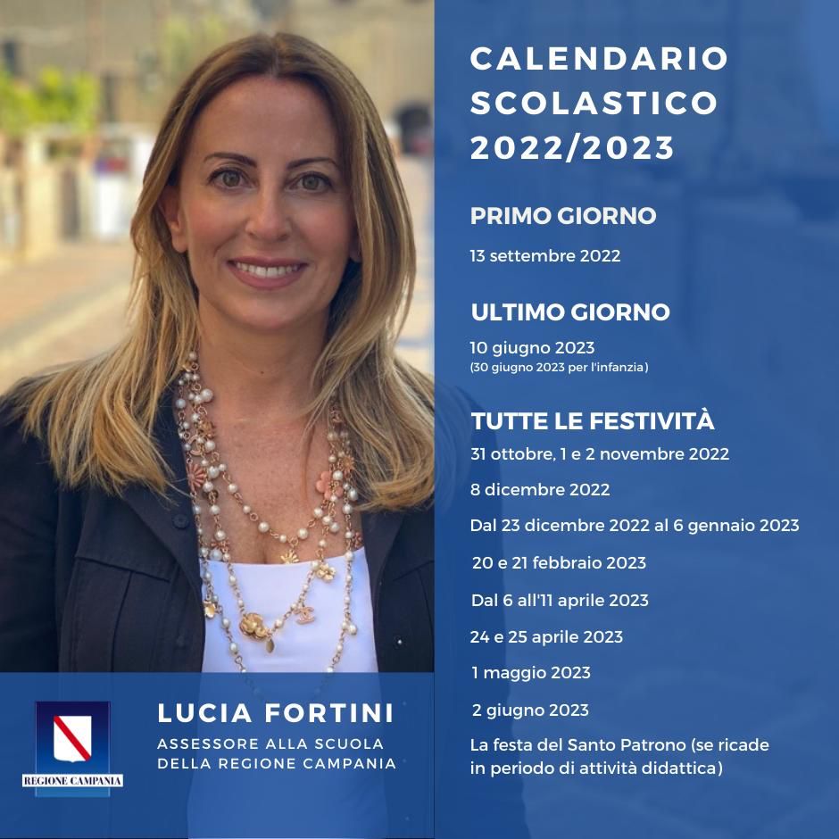 🔵 La @Reg_Campania ha approvato il nuovo Calendario scolastico 2022/2023! 🔵 Scaricalo cliccando su questo link —> luciafortini.it/bandi/calendar…