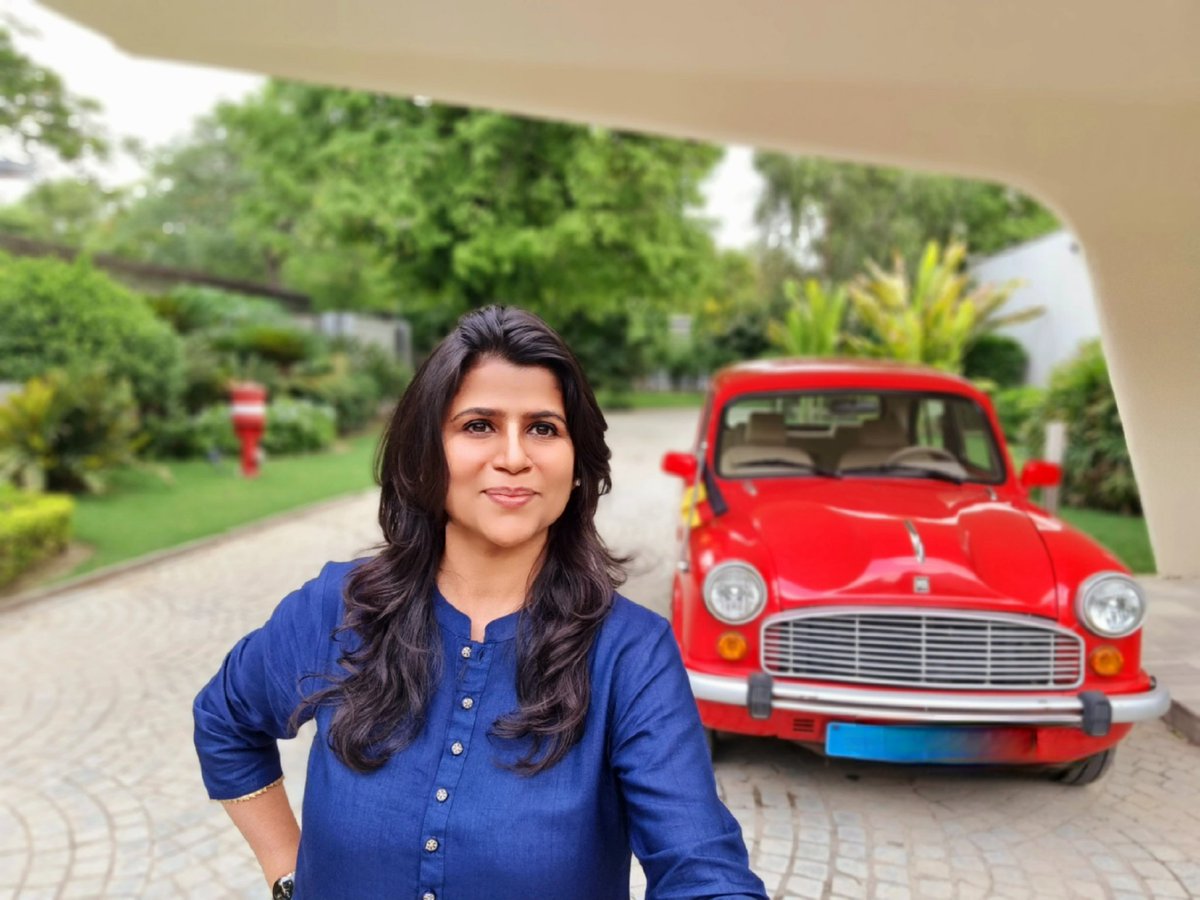 The famous red ambassador car of the outgoing German Ambassador @AmbLindnerIndia. 
He says he would let #Amby ( the car) decide where it wants to be....with the new German Ambassador or gracefully retire to the garage....😊