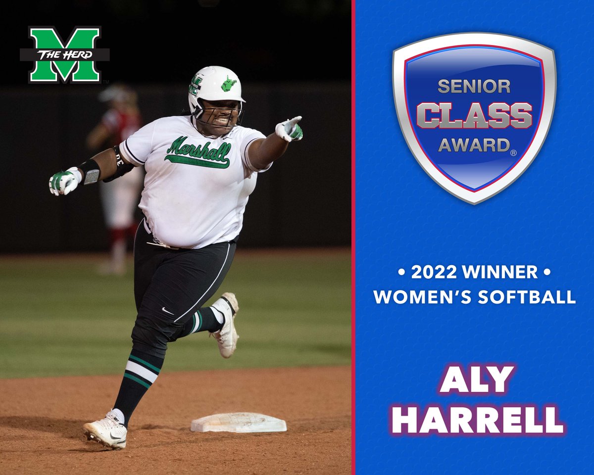 Congratulations to Marshall's (@HerdSB) Aly Harrell on winning the 2022 Senior CLASS Award for softball! seniorclassaward.com/news/view/mars…