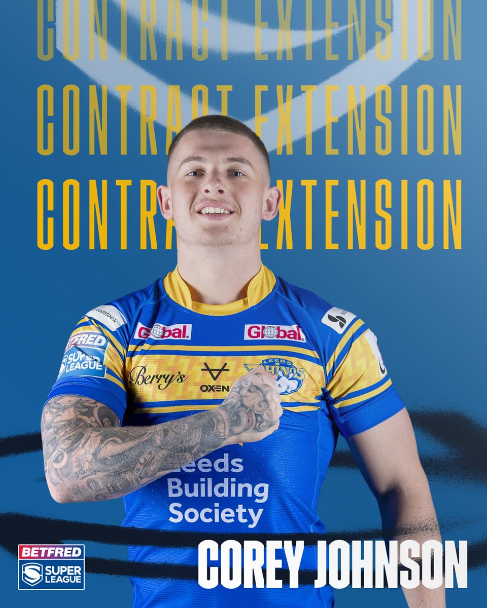 leedsrhinos's tweet photo. Leeds Rhinos hooker Corey Johnson has agreed a new 2⃣ contract with the Rhinos keeping him at Headingley until at least the end of the 2024 @SuperLeague season
➡ More https://t.co/lyFOjm25bI https://t.co/Yv1OwbkMy8