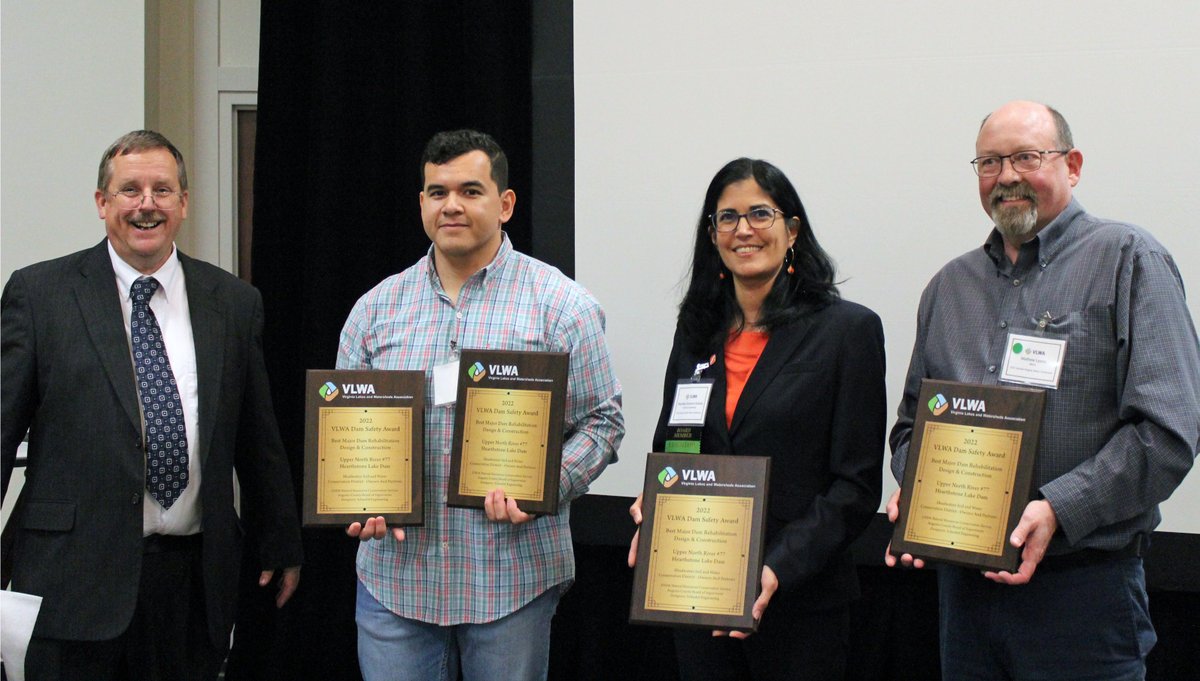 SchnabelEng's tweet photo. Schnabel was proud to accept the award for Best Major Construction or Rehabilitation Project from the Virginia Lakes and Watersheds Association 2022 Dam Safety Committee!
#VLWA #schnabelengineering #buildbettertogether https://t.co/lE4IXDdvuZ
