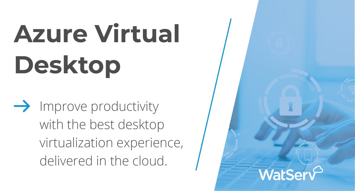 WatServLtd's tweet photo. Remote and hybrid work is here to stay... and that's introduced complexities for app and data access. Customers have found that WatServ's managed services for #AzureVirtualDesktop help overcome many of these complexities. Learn more - https://t.co/fYprQJfiuK https://t.co/8zePXDpD66
