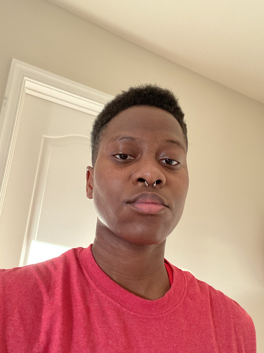 mygenderisblack's tweet photo. ‼️ NON LIGHTSKIN MASCULINE THREAD‼️ calling all darkskin transmascs, androgynous folks, tomboys, butches, studs, everyone between &amp; beyond 🗣 there ain’t enough representation so tell us your name &amp; drop a picture, video, whatever you want :D

I’m EJ (he/they) - 22 - DMV https://t.co/IIxGcUMqBV