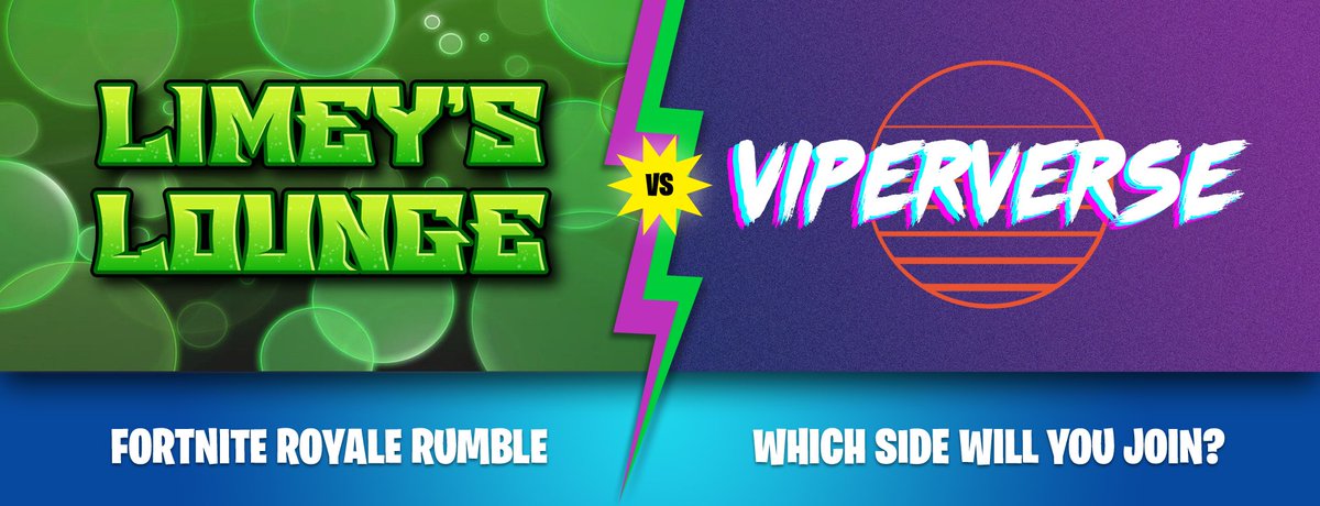 Come join us Friday, June 24th @ 4pm EST for a Fortnite Royale Rumble private server event - VIPERVERSE vs Limey's Lounge!

The VIPERVERSE needs YOU!

Mark your interest in the Discord or DM me to join the Viper Crew!

discord.gg/FUZJGkCb2G