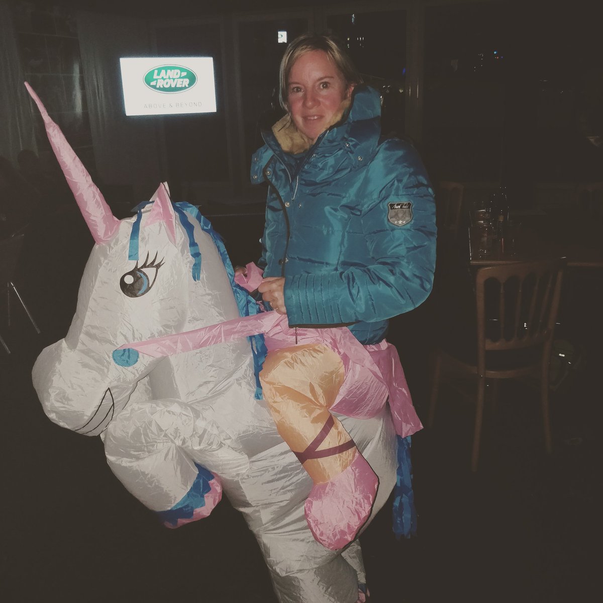 Galloping into the bank holiday Unicorn style. <a href="/IdaD0wn/">Ida</a> 
#Unicorn #BramhamHT #Bestcostumeever #horse