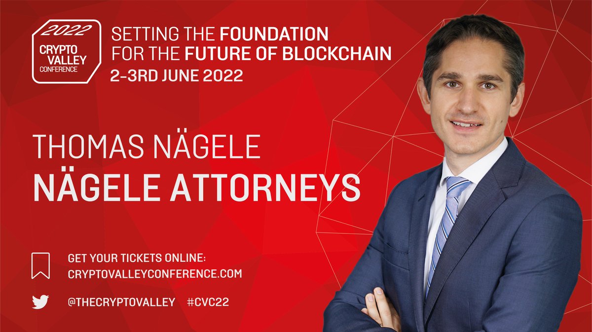 NaegeleLAW's tweet photo. #Dontmiss the #CryptoValleyConference2022 @ Hochschule Luzern tomorrow!
Dr. Thomas Nägele is pleased to talk there about DeFi Regulation, trending topics and the latest developments.
Click here to find more information: https://t.co/kgSaD7xncE
#CVC22 #seeyou @thecryptovalley https://t.co/5syYJr6jZK
