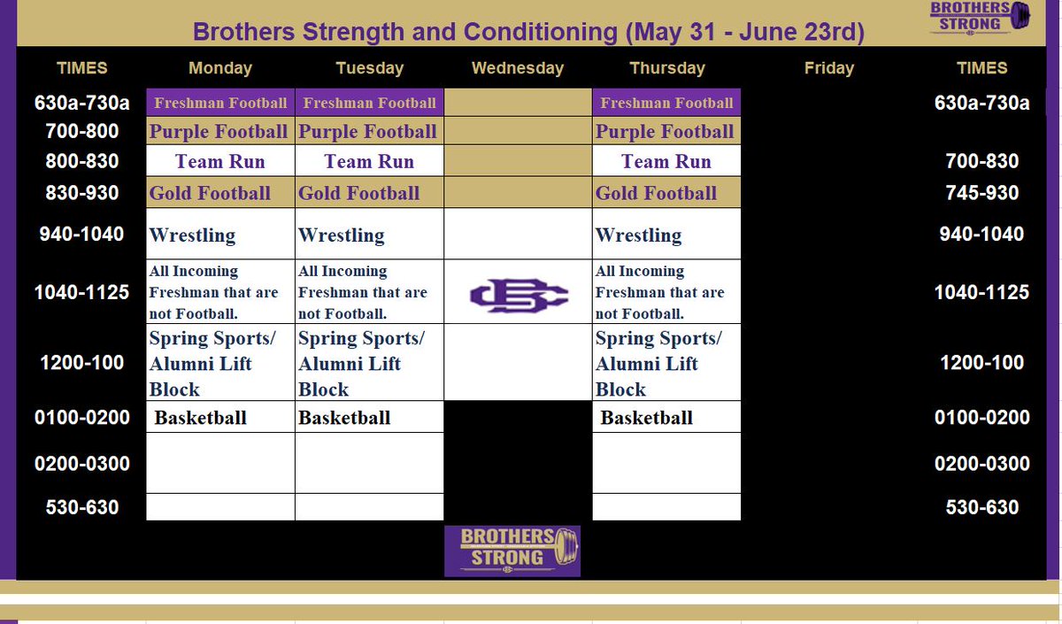 Summer Lifting Schedule. ATTENTION all SPRING SPORT ATHLETES and College Alumni Athletes. Your time is now Noon to 1pm Monday, Tuesday, and Thursday. All other teams, KEEP IT ROLLING!! <a href="/cbhs_rugby/">CBHS Rugby - Memphis</a> @cbhs_basketball <a href="/cbhsbaseball/">CBHSBaseball</a> <a href="/cbhs_lacrosse/">CBHS Lacrosse</a> @cbhs_soccer @cbhs_freshman_football