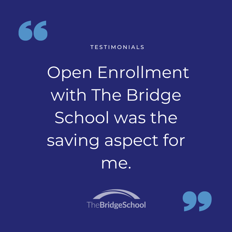 TheBridgeSchool's tweet image. "I was behind in school and it could've been a precarious situation, but The Bridge School allowed me to make a map toward graduation." 

Learn more: bit.ly/3Los5ft
