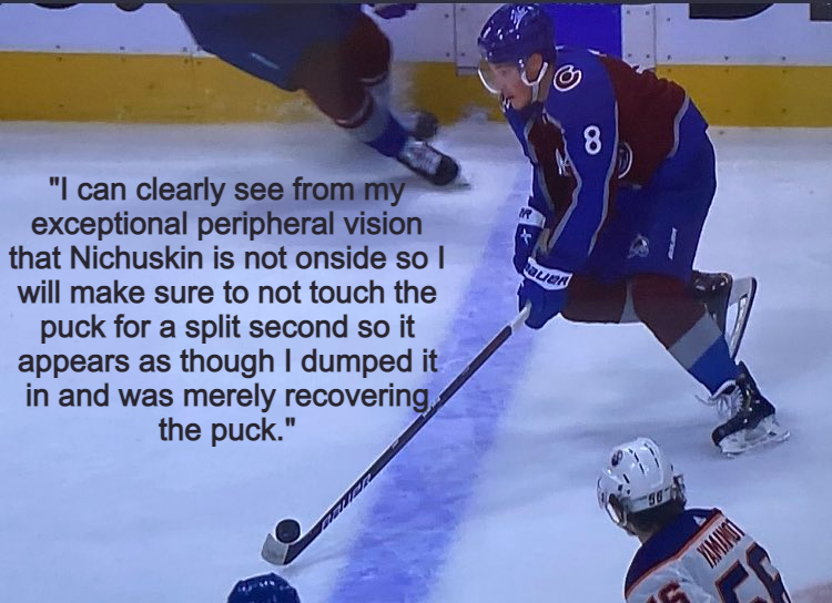 Isuckatpicking's tweet photo. What really happened versus what the NHL wants you to believe actually happened. #LetsGoOilers #StanleyCup https://t.co/24fUikpyVa